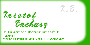 kristof bachusz business card